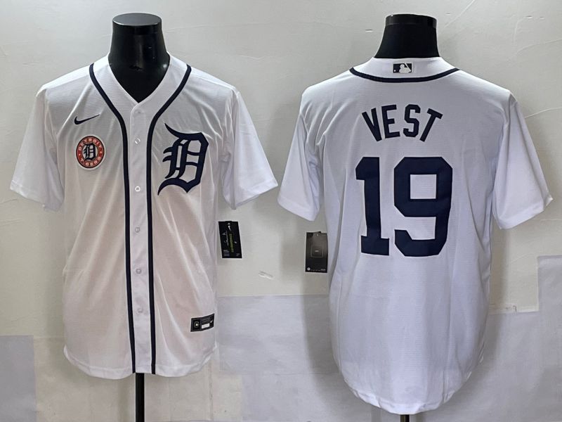 Men 2025 Detroit Tigers #19 Vest White Game Nike MLB Jersey style 9->detroit tigers->MLB Jersey